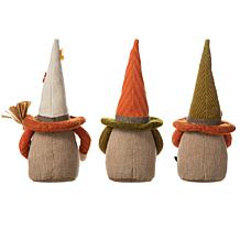 Glitzhome Set of 3 13in. H Fall Fabric Gnome