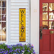 Glitzhome Solid Wood "WELCOME" Porch Sign with Bee