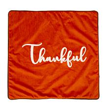 Glitzhome Velvet Pillow Cover With Thankful Word