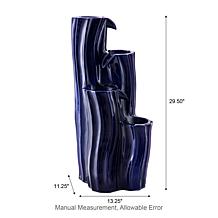 Glitzhome Wavy Textured 4-Tier Outdoor Ceramic Fountain 29.5"H