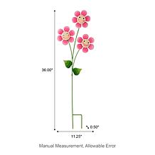Glitzhome Whimsical Happy Face Flower Garden Stake & Wall Decor