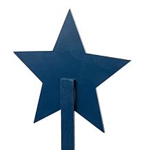 Glitzhome Wooden Patriotic Star Yard Stake - Set of 3
