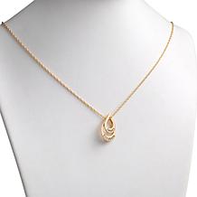 Goldtone Sterling Silver Nesting Teardrop Names Necklace - 2 Names