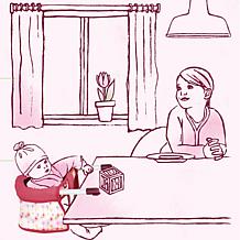 Gotz Pink Floral & Striped Doll Table Seat