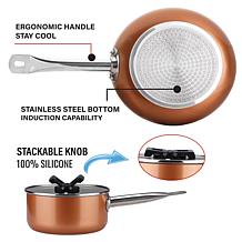 Gourmet Edge Stackable Diamond Infused Non-stick 8Pc Cookware Set