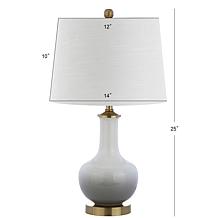 Gradient 25" Ceramic and Brass LED Table Lamp by JONATHAN Y