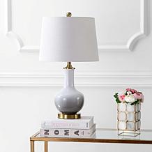 Gradient 25" Ceramic and Brass LED Table Lamp by JONATHAN Y