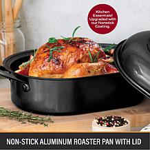 Granitestone 16" Oval Ultra Nonstick Roasting Pan with Lid