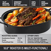 Granitestone 18.5" Oval Ultra Nonstick Roasting Pan with Lid