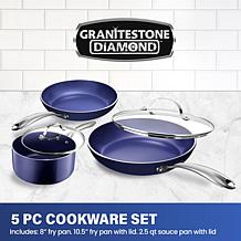 Granitestone Blue 5-Piece Nonstick Pots and Pans Cookware Set