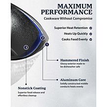 Granitestone Charleston Hammered White 12'' Nonstick Fry Pan