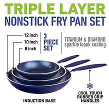 GraniteStone Diamond Fry Pan Set - 3 Piece