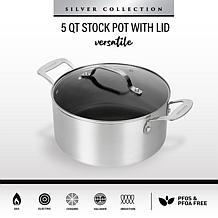 Granitestone Silver 5 Qt. Stock Pot with Lid