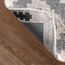Gray Geometric Wool Rug