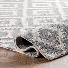 Gray Geometric Wool Rug