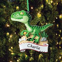 Green Personalized Dinosaur Ornament