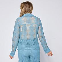 Grey by Jhoan Sebastian Grey Long-Sleeve Crochet Jacket