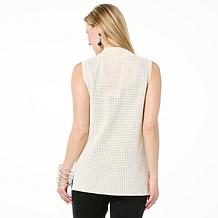 GREY by Jhoan Sebastian Grey Mock-Neck Perforated Shell
