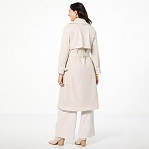 GREY by Jhoan Sebastian Grey Perforated Faux Leather Trench
