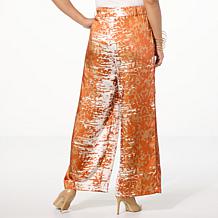 GREY by Jhoan Sebastian Grey Printed Satin Wide-Leg Trouser