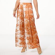 GREY by Jhoan Sebastian Grey Printed Satin Wide-Leg Trouser
