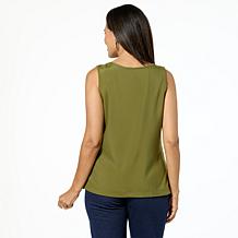 GREY by Jhoan Sebastian Grey Satin Dual Neckline Tank