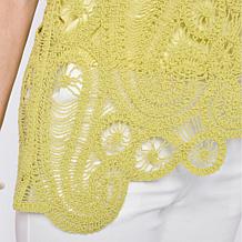 Grey by Jhoan Sebastian Grey Sleeveless Asymmetric Crochet Top