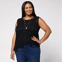 Grey by Jhoan Sebastian Grey Sleeveless Asymmetric Crochet Top