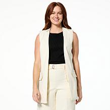 GREY by Jhoan Sebastian Grey Swing Vest with White Topstitch
