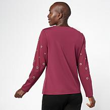 Grey by Jhoan Sebastian Lightweight Double-Knit Grommet Top