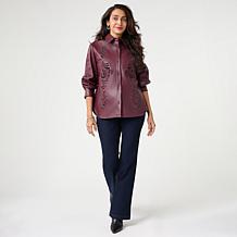 Grey by JSG Faux Leather Shirt