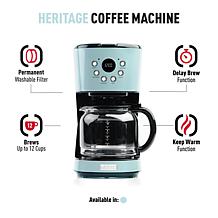 Haden Heritage 12-Cup Programmable Coffee Maker - Turquoise