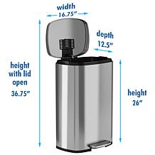 Halo 13.2 Gallon Step Pedal Trash Can with AbsorbX Odor Filter