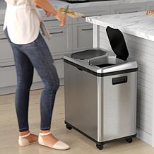 Halo 16-Gallon Sensor Trash Can and Recycle Bin with Wheels