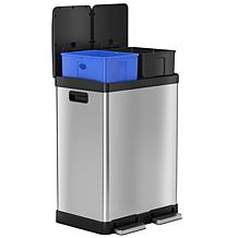 Halo 16 Gallon Step Pedal Trash Can and Recycle Bin with Odor Filters