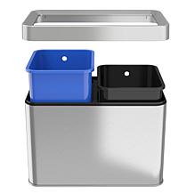 Halo 5.3-Gallon Dual Compartment Open Top Trash Can and Recycle Bin