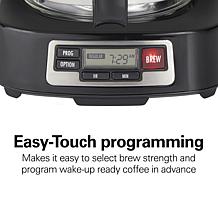 Hamilton Beach 5-Cup Compact Coffee Maker with Clock & Glass Carafe