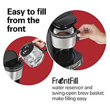 Hamilton Beach 5-Cup Compact Coffee Maker with Clock & Glass Carafe