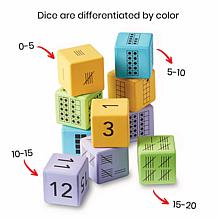 hand2mind Set of 16 Multiple Rep Foam Number Representation Dice