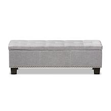 Hannah Fabric Upholstered Button-Tufting Storage Ottoman Bench