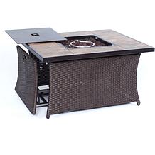 Hanover Orleans 4pc Woven Lounge Set w/Fire Pit Table