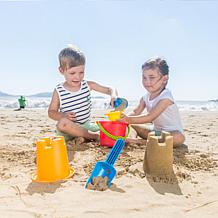 Hape 5-In-1 Beach Set - Kids Sand and Water Toys, Buckets and Shovels