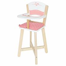 Hape Babydoll Highchair - Wooden Doll Play Furniture - Pink Hearts