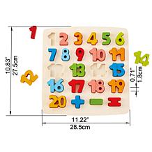 Hape Chunky Number & Counting Puzzle 20 Pieces Wooden Block Puzzle