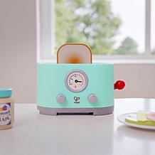 Hape: Ding & Pop-Up Toaster - 15pc Teal Wooden Food Playset