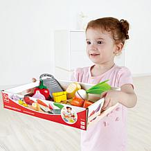 Hape Kitchen Food Playset Cooking Essentials, 10 pc Wooden Toy