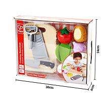 Hape Kitchen Food Playset Cooking Essentials, 10 pc Wooden Toy