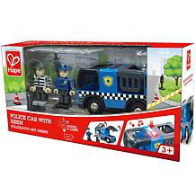Hape Police Car with Light, Siren & Removable Figurines