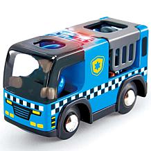 Hape Police Car with Light, Siren & Removable Figurines