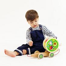 Hape Walk-A-Long Snail - Wooden Toddler Pull Along Toy with Shapes